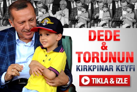 Erdoğan ile torunu kameralar önünde şakalaştı