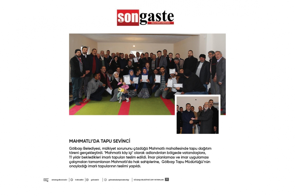 Gölbaşı Belediye Başkanı Ramazan Şimşek 1 yıllık hizmetler 79