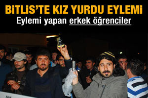 Bitlis'te öğrencilerin kız yurdu eylemi