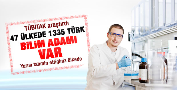 47 ülkede 1335 Türk bilim insanı