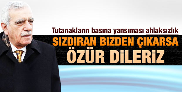 Ahmet Türk: Tutanakların sızdırılması ahlaksızlık