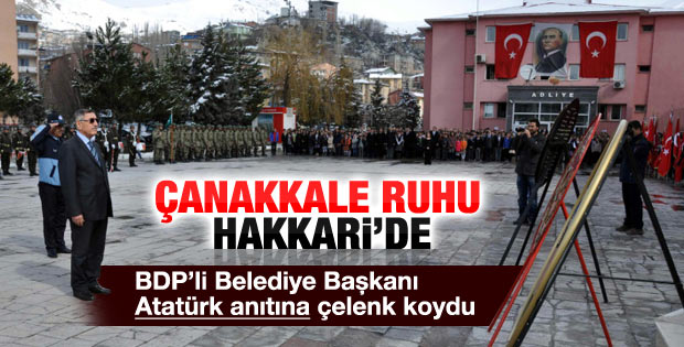 BDP'li başkandan Atatürk Anıtı'na çelenk