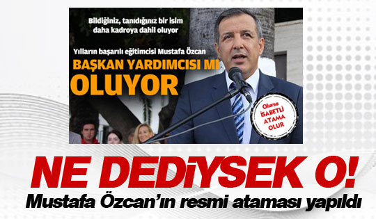 Mustafa Özcan başkan yardımcılığına atandı