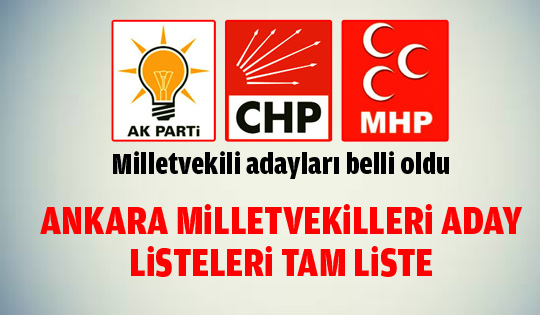 Ankara milletvekilleri adayları tam liste