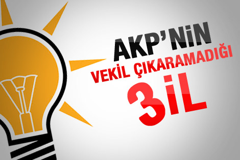 AKP'nin milletvekili çıkaramadığı 3 il