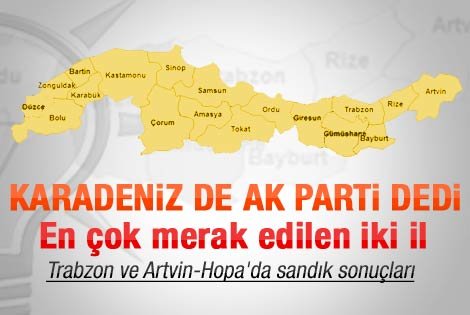 Karadeniz de AK Parti dedi