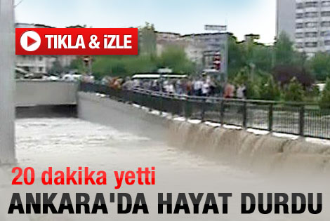 Ankara'da yaz günü yağmur felakete dönüştü