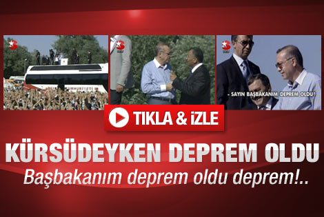 Başbakan Erdoğan Simav'da depreme yakalandı - İzle
