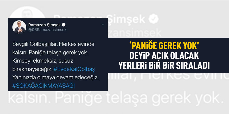 Başkan Şimşek: Paniğe gerek yok