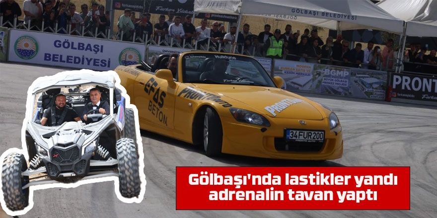 Gölbaşı'nda lastikler yandı. adrenalin tavan yaptı