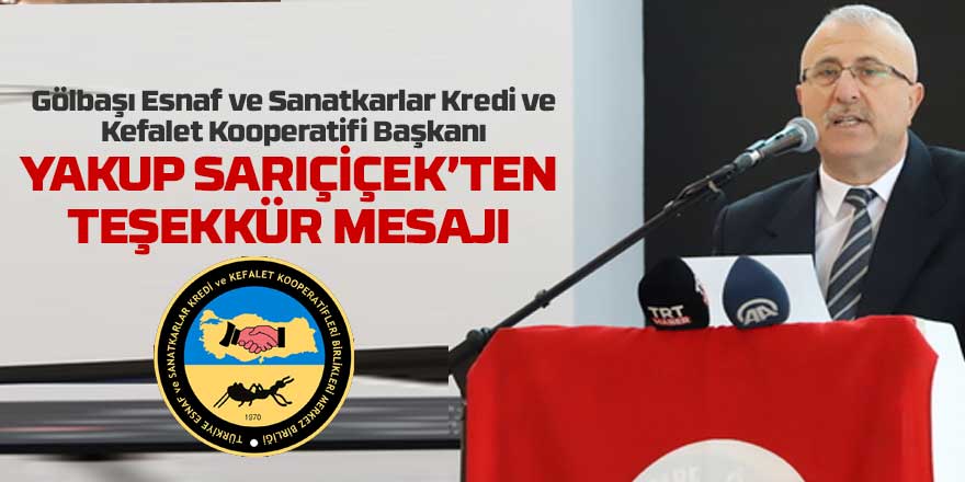 Yakup Sarıçiçek'ten teşekkür mesajı