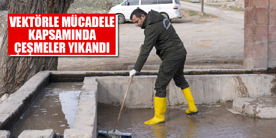 GÖLBAŞI’NIN ÇEŞMELERİ VEKTÖRLE MÜCADELE KAPSAMINDA TEMİZLENDİ