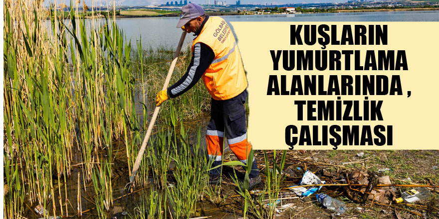 GÖLBAŞI BELEDİYESİNDEN KUŞLARIN YUMURTLAMA ALANLARINDA TEMİZLİK ÇALIŞMASI