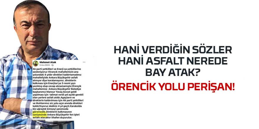 Örencik Yolu Yıllardır Bekliyor: Direkler Kalktı, Asfalt ve Aydınlatma Hâlâ Yok
