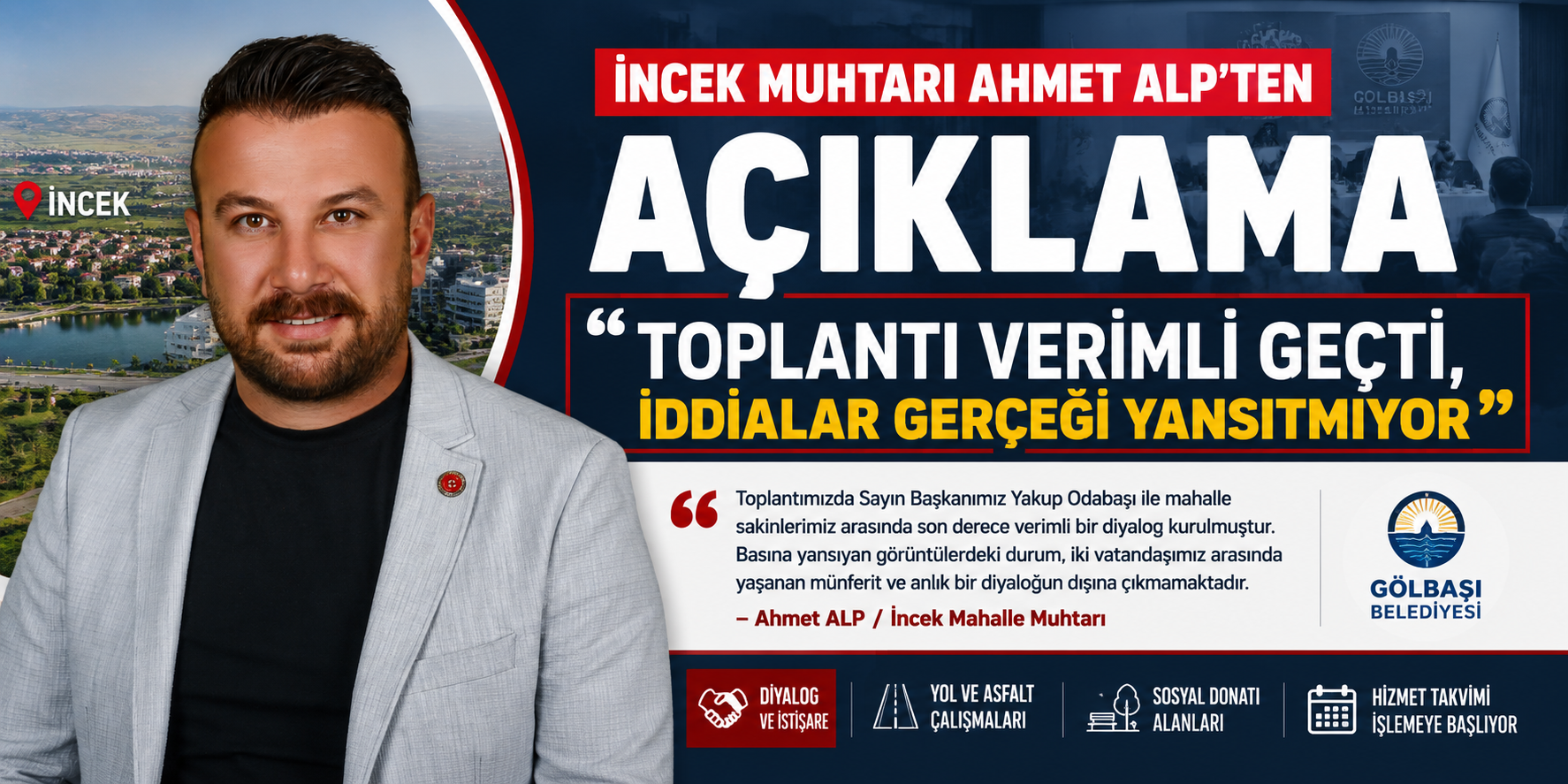 İncek muhtarından açıklama