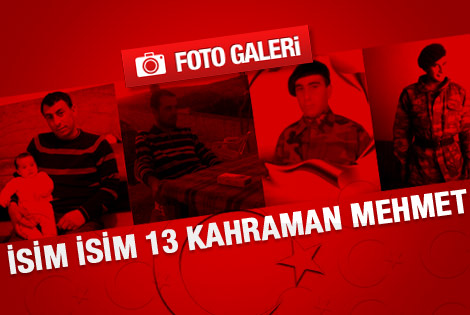 Diyarbakır'da şehit olan 13 askerin ismi