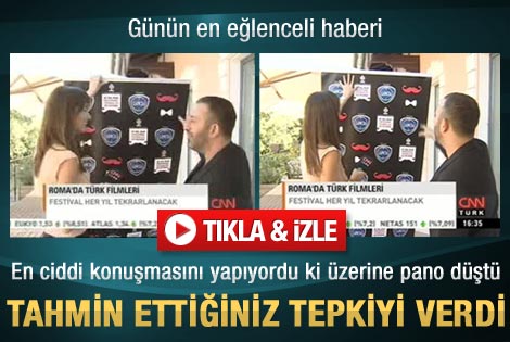 Üzerine reklam panosu düşünce espriyi patlattı - İzle