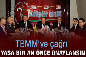 Kulüpler Birliği'nden TBMM'ye çağrı