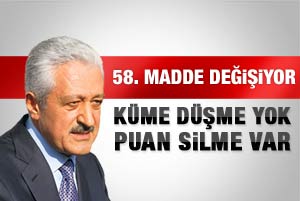 Küme düşme yok puan silme var