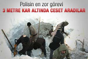 3 metre karın altında ceset aradılar