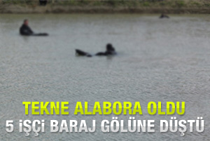 5 işçi baraj gölüne düştü