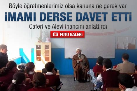 Caferi imam öğrencilere ders verdi