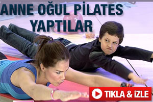 Ebru Şallı oğlu Beren'le pilates dersi verdi - Video