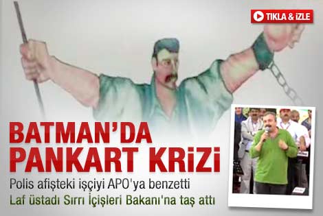 1 Mayıs pankartındaki işçi Öcalan'a benzetildi
