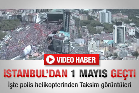 Polis helikopterinden Taksim - Video