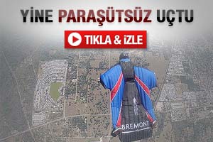 Helikopterden paraşütsüz atladı-İzleyin
