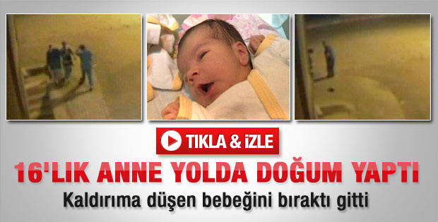 Kaldırımda doğurup kaçtı - Video