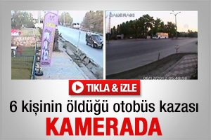 6 kişinin öldüğü otobüs kazası kamerada - Video