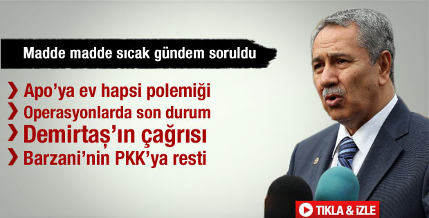 Arınç'tan Barzani'ye destek çağrısı