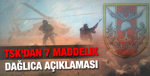 Genelkurmay'dan 7 maddelik Hakkari saldırısı açıklaması