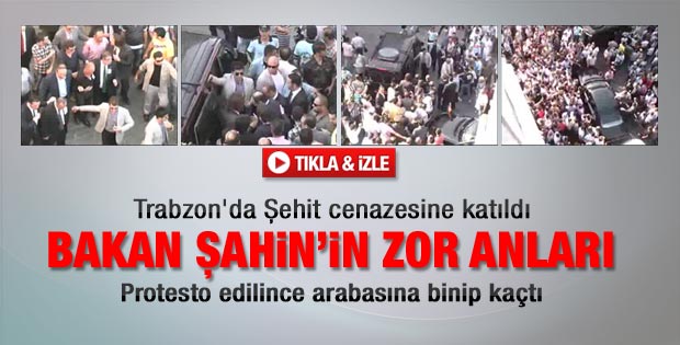 Şehit cenazesinde Bakan Şahin'e protesto - Video