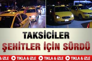 Kadıköy'de taksiciler terörü protesto etti-İzleyin