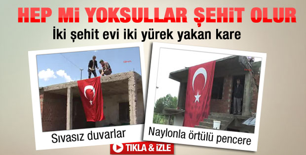 Kayseri'deki şehit evinin pencereleri isyan ettirdi