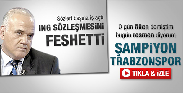 Çakar: Geçen yılın şampiyonu resmen Trabzonspor