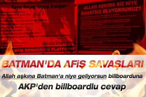 Batman'daki afişlere AKP'den afişli cevap