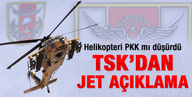 TSK'dan düşen helikopterle ilgili açıklama