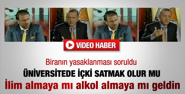 Canlı yayında Erdoğan'a içki yasağı soruldu