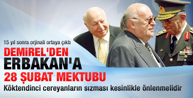 Demirel'in Erbakan'a yazdığı 28 şubat mektubu