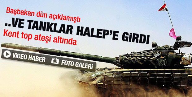 Tanklar Halep'e girdi