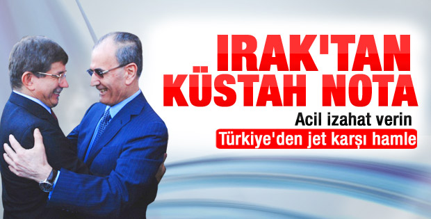 Irak'tan Türkiye'ye resmi Davutoğlu notası