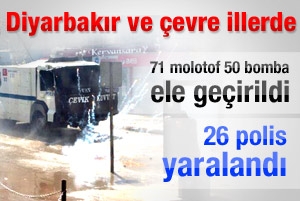Diyarbakır'da 71 molotof ve 50 bomba ele geçirildi