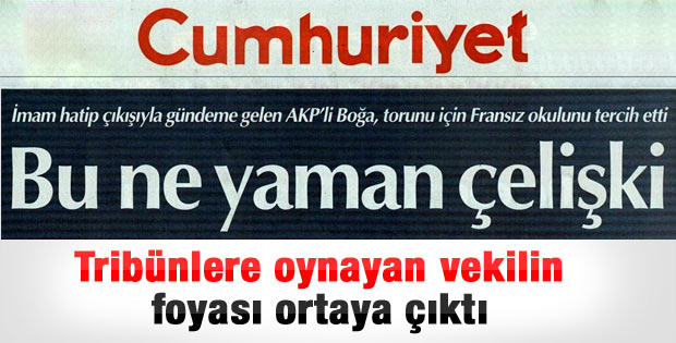 İmam hatipçi AKP'li vekilin torunu Fransız okulunda