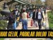 Güneş açtı, parklar doldu taştı