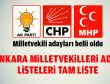 Ankara milletvekilleri adayları tam liste