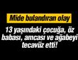 13 yaşındaki çocuğa, öz babası, amcası ve ağabeyi tecavüz etti!