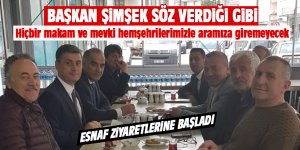 Başkan Şimşek esnaf ziyaretinde